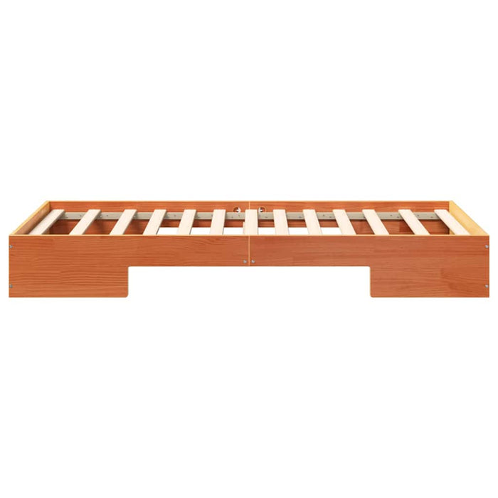 Cadru de pat de podea Maro 75 x 190 cm Lemn masiv de pin - WALTI WALTI