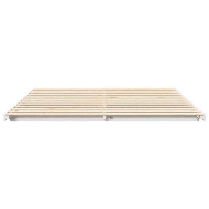Cadru de pat Alb 200 x 200 cm Lemn de pin masiv - WALTI WALTI