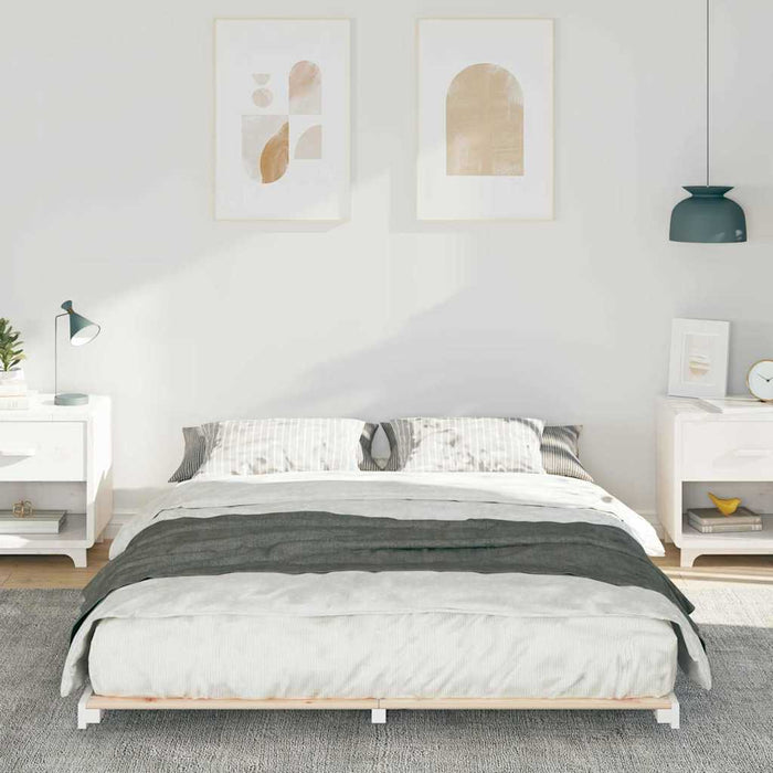 Cadru de pat Alb 160 x 200 cm Lemn de pin masiv - WALTI WALTI