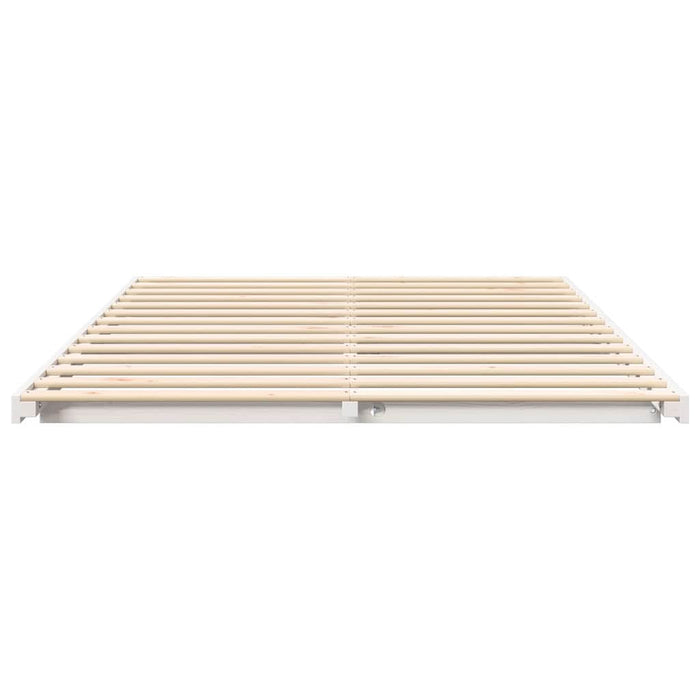 Cadru de pat Alb 160 x 200 cm Lemn de pin masiv - WALTI WALTI