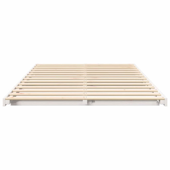 Cadru de pat Alb 140 x 190 cm Lemn de pin masiv - WALTI WALTI