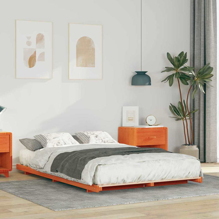 Cadru de pat Maroniu cerat 140 x 190 cm Lemn de pin masiv - WALTI WALTI