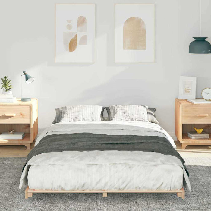 Cadru de pat Maro 135 x 190 cm Lemn de pin masiv - WALTI WALTI