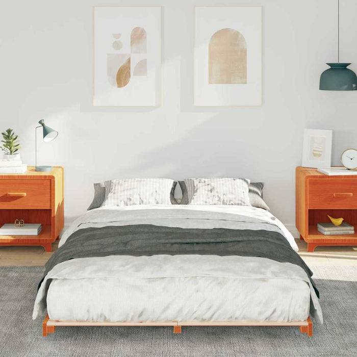 Cadru de pat Maroniu cerat 135 x 190 cm Lemn de pin masiv - WALTI WALTI