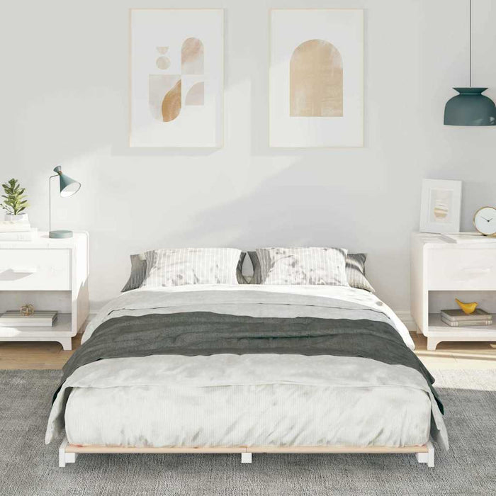 Cadru de pat Alb 120 x 190 cm Lemn de pin masiv - WALTI WALTI