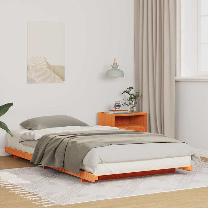 Cadru de pat Maroniu cerat 100 x 210 cm Lemn de pin masiv - WALTI WALTI