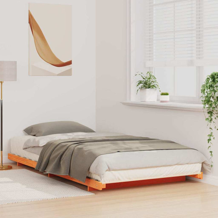 Cadru de pat Maroniu cerat 100 x 210 cm Lemn de pin masiv - WALTI WALTI
