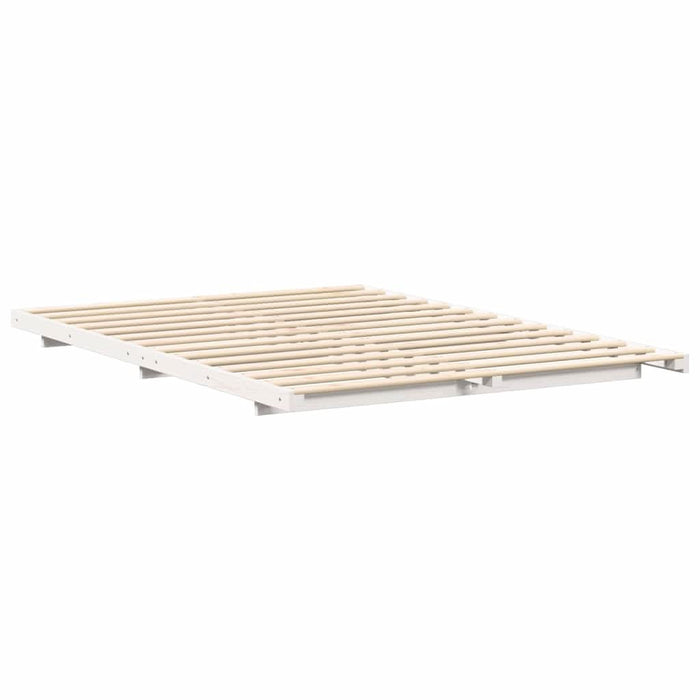 Cadru de pat Alb 140 x 210 cm Lemn de pin masiv - WALTI WALTI