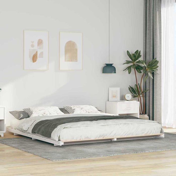 Cadru de pat Alb 180 x 210 cm Lemn de pin masiv - WALTI WALTI