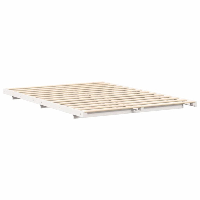 Cadru de pat Alb 160 x 220 cm Lemn de pin masiv - WALTI WALTI