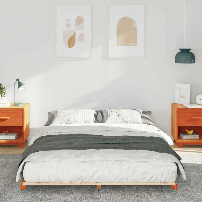 Cadru de pat Maroniu cerat 160 x 220 cm Lemn de pin masiv - WALTI WALTI
