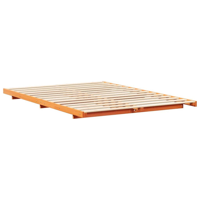 Cadru de pat Maroniu cerat 160 x 220 cm Lemn de pin masiv - WALTI WALTI