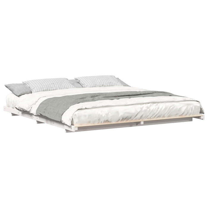Cadru de pat Alb 180 x 220 cm Lemn de pin masiv - WALTI WALTI