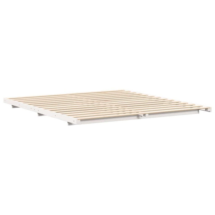 Cadru de pat Alb 180 x 220 cm Lemn de pin masiv - WALTI WALTI