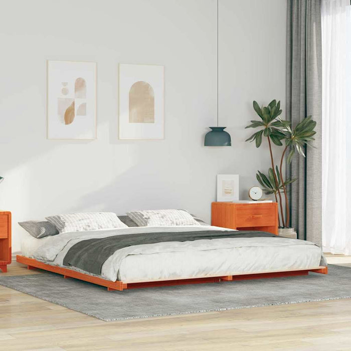 Cadru de pat Maroniu cerat 180 x 220 cm Lemn de pin masiv - WALTI WALTI