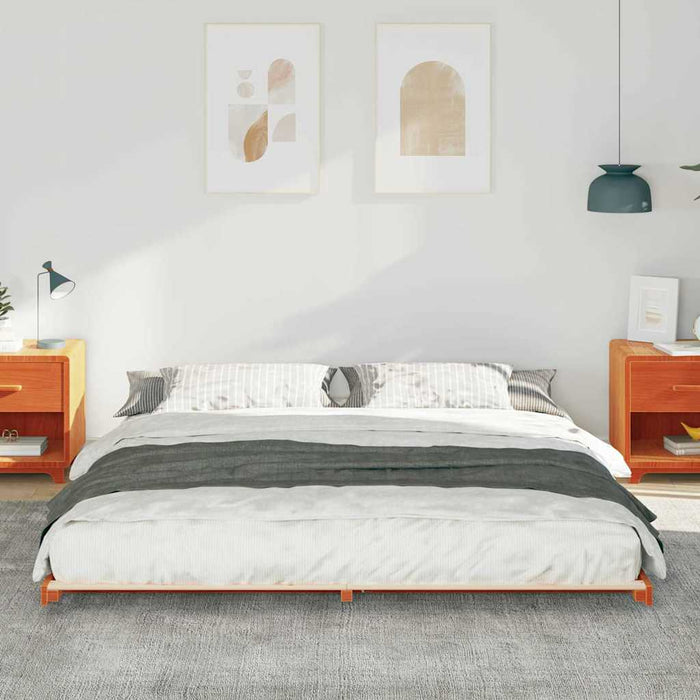 Cadru de pat Maroniu cerat 180 x 220 cm Lemn de pin masiv - WALTI WALTI