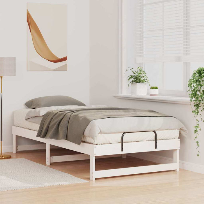 Cadru de pat Alb 75 x 190 cm Lemn de pin masiv - WALTI WALTI