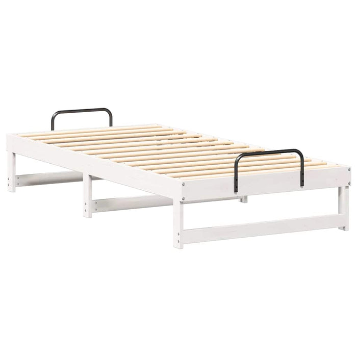 Cadru de pat Alb 75 x 190 cm Lemn de pin masiv - WALTI WALTI