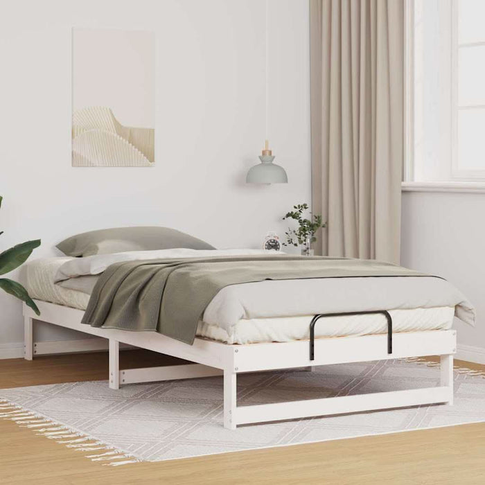 Cadru de pat Alb 100 x 210 cm Lemn de pin masiv - WALTI WALTI