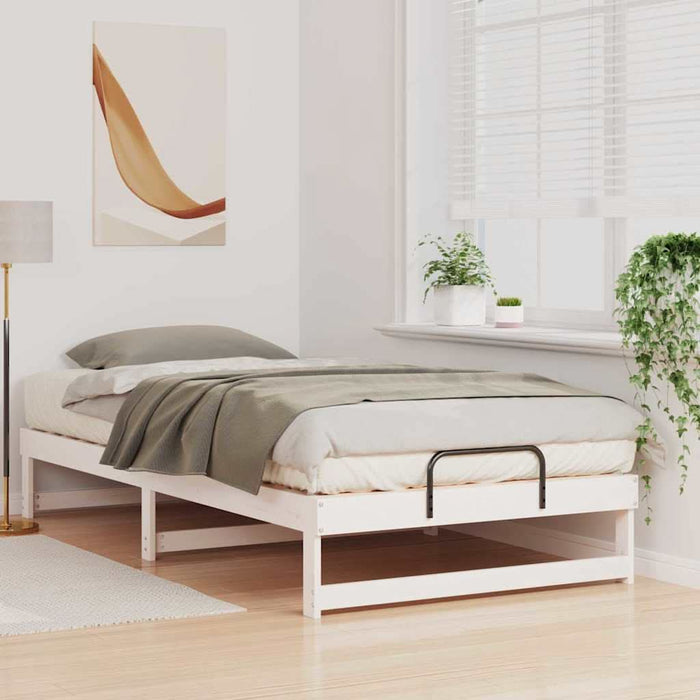 Cadru de pat Alb 100 x 210 cm Lemn de pin masiv - WALTI WALTI