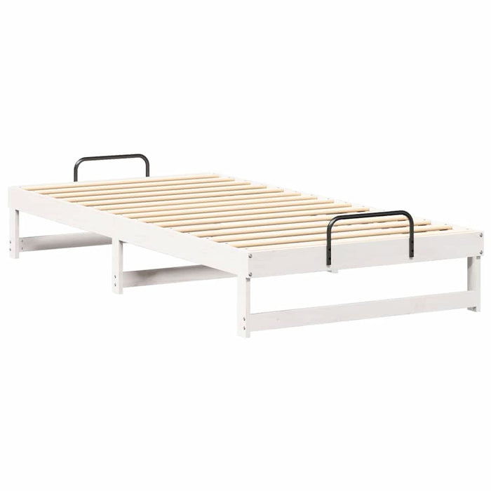 Cadru de pat Alb 100 x 210 cm Lemn de pin masiv - WALTI WALTI