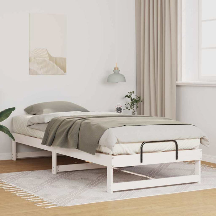 Cadru de pat Alb 90 x 220 cm Lemn de pin masiv - WALTI WALTI