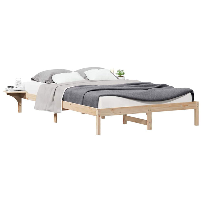 Cadru de pat cu mese laterale natural 140 x 210 cm - WALTI WALTI