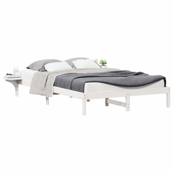 Cadru de pat cu mese laterale Alb 140 x 210 cm - WALTI WALTI