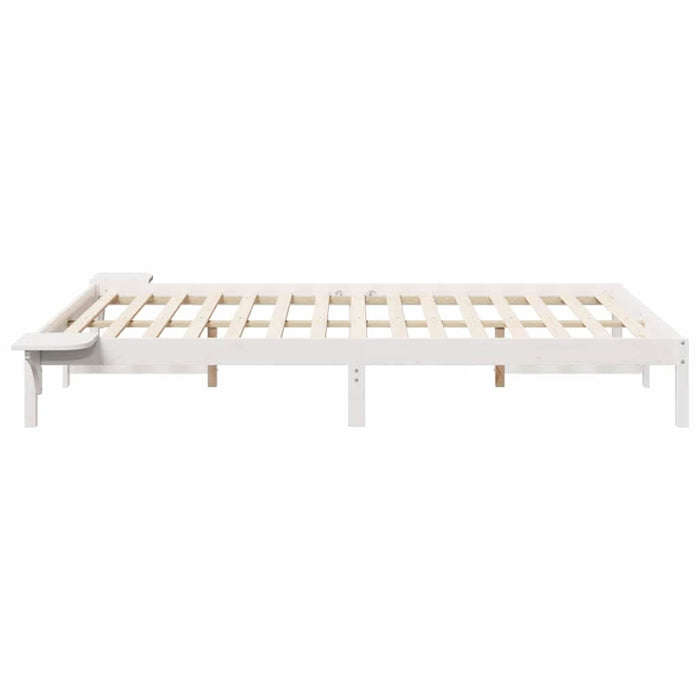 Cadru de pat cu mese laterale Alb 140 x 210 cm - WALTI WALTI