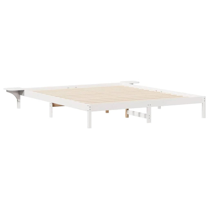 Cadru de pat cu mese laterale Alb 180 x 210 cm - WALTI WALTI