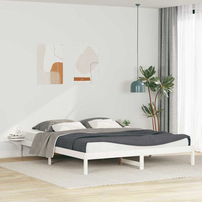 Cadru de pat cu mese laterale Alb 200 x 210 cm - WALTI WALTI