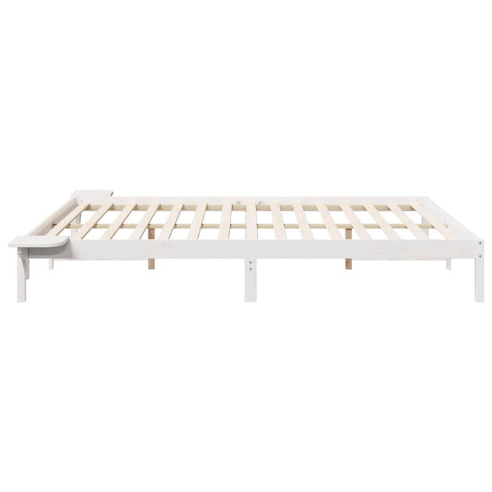 Cadru de pat cu mese laterale Alb 200 x 210 cm - WALTI WALTI