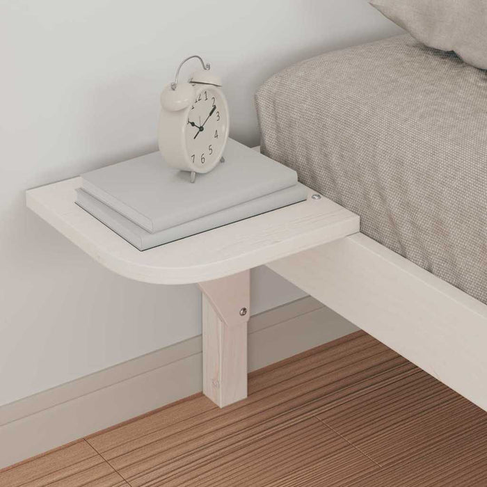 Cadru de pat cu mese laterale Alb 90 x 220 cm Lemn de pin masiv - WALTI WALTI