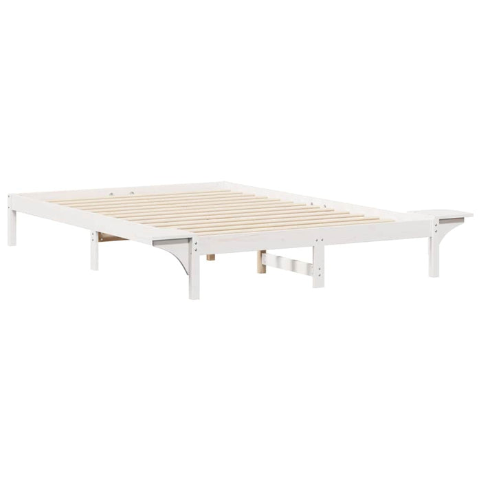 Cadru de pat cu mese laterale Alb 140 x 220 cm - WALTI WALTI