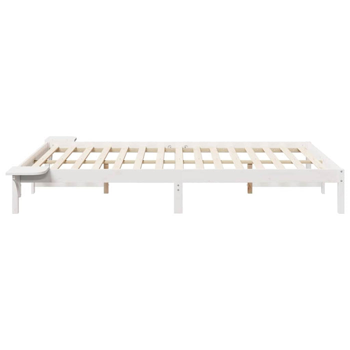 Cadru de pat cu mese laterale Alb 140 x 220 cm - WALTI WALTI