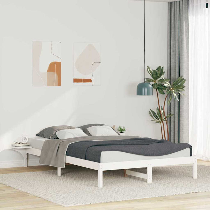 Cadru de pat cu mese laterale Alb 160 x 220 cm - WALTI WALTI