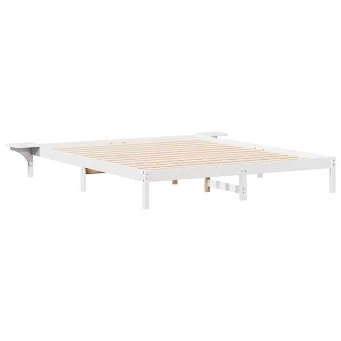 Cadru de pat cu mese laterale Alb 180 x 220 cm - WALTI WALTI