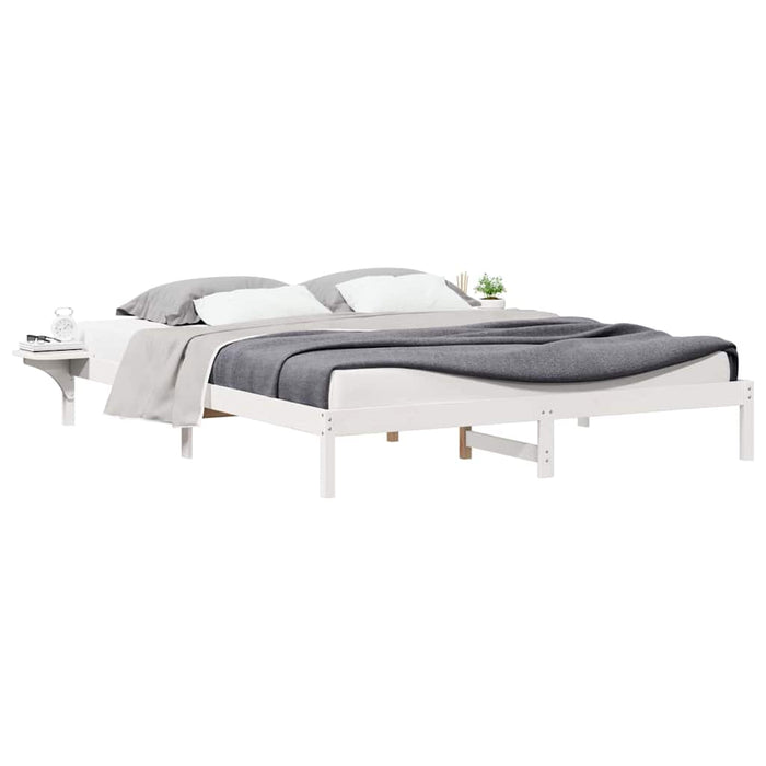 Cadru de pat cu mese laterale Alb 180 x 220 cm - WALTI WALTI