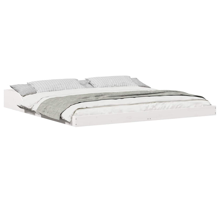 Cadru de pat Alb 200 x 200 cm Lemn de pin masiv - WALTI WALTI