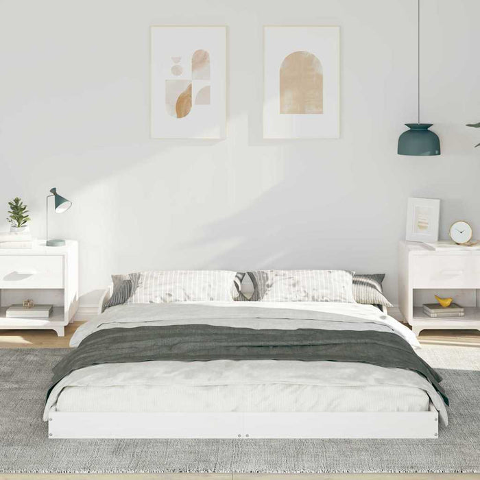 Cadru de pat Alb 160 x 200 cm Lemn de pin masiv - WALTI WALTI