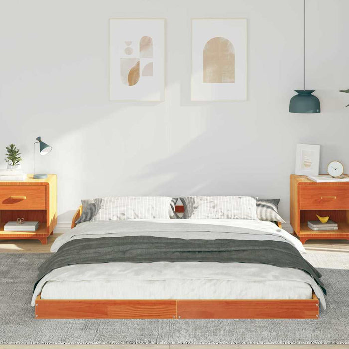 Cadru de pat Maroniu cerat 140 x 200 cm Lemn de pin masiv - WALTI WALTI