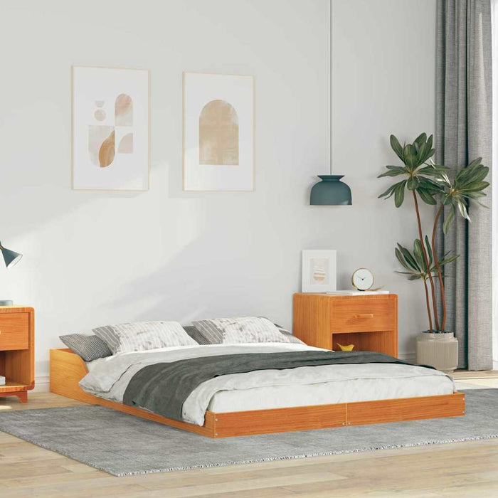 Cadru de pat Maroniu cerat 140 x 190 cm Lemn de pin masiv - WALTI WALTI