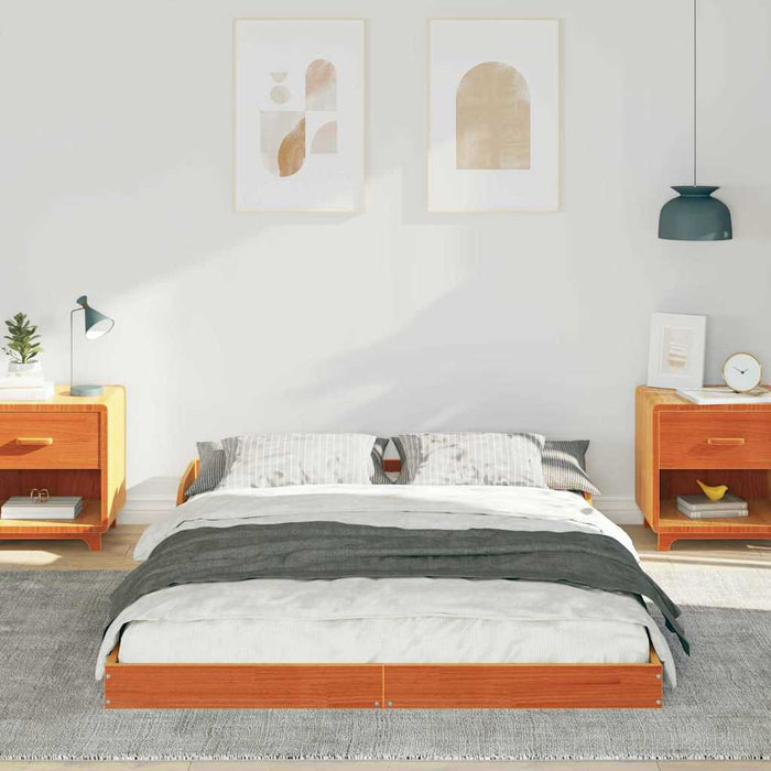 Cadru de pat Maroniu cerat 140 x 190 cm Lemn de pin masiv - WALTI WALTI