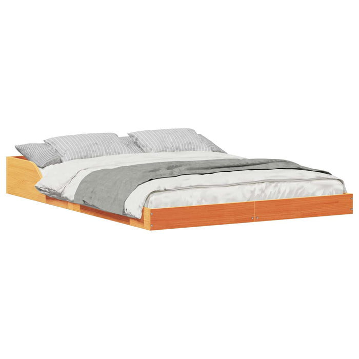 Cadru de pat Maroniu cerat 140 x 190 cm Lemn de pin masiv - WALTI WALTI