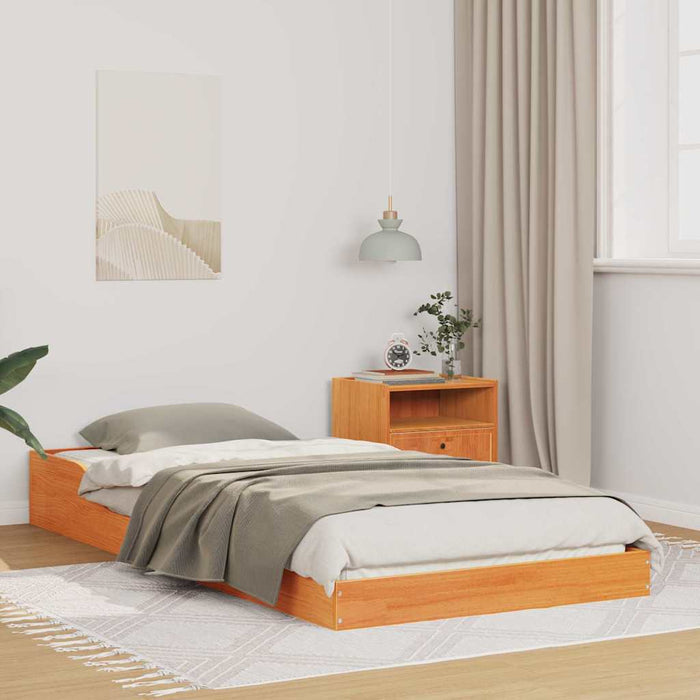 Cadru de pat Maroniu cerat 100 x 200 cm Lemn de pin masiv - WALTI WALTI