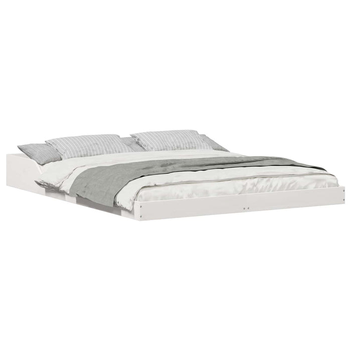 Cadru de pat Alb 140 x 210 cm Lemn de pin masiv - WALTI WALTI