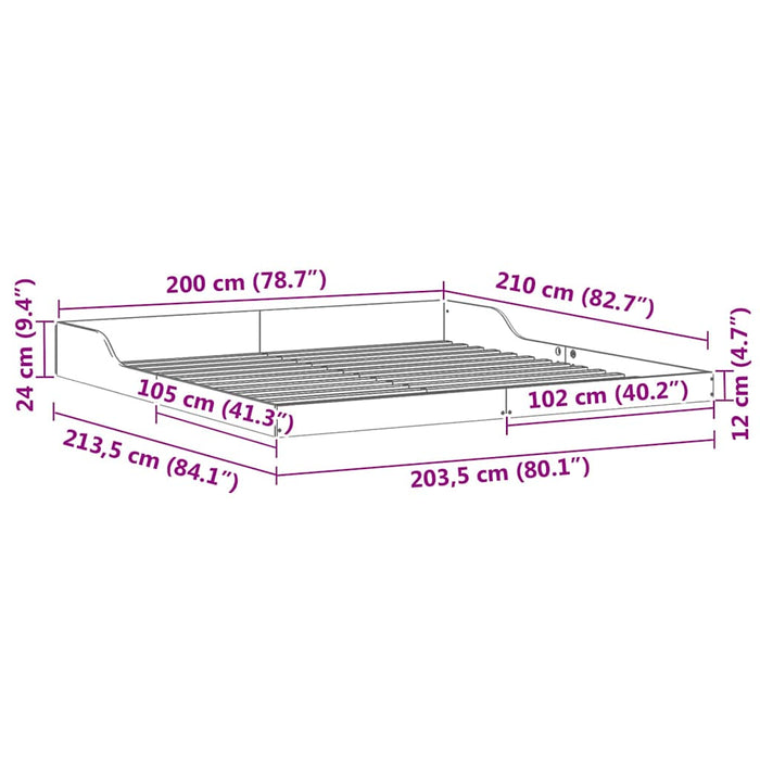 Cadru de pat Maro 200 x 210 cm Lemn de pin masiv - WALTI WALTI