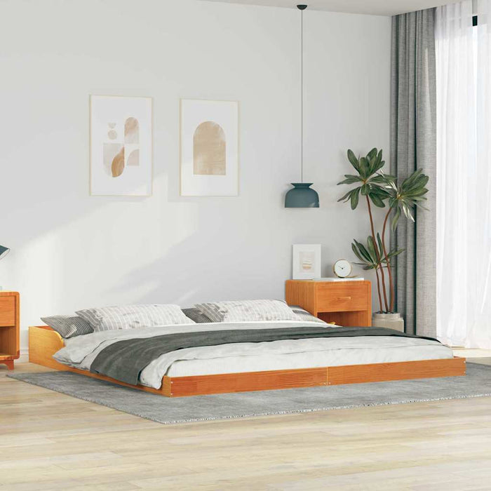 Cadru de pat Maroniu cerat 200 x 210 cm Lemn de pin masiv - WALTI WALTI