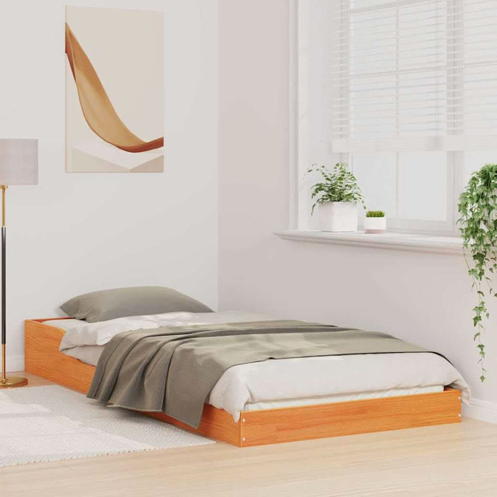 Cadru de pat Maroniu cerat 80 x 220 cm Lemn de pin masiv - WALTI WALTI