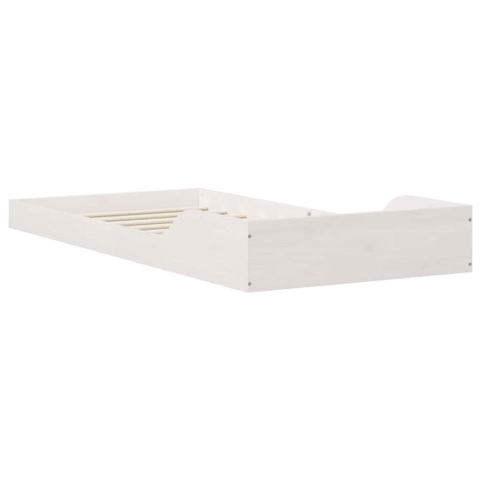 Cadru de pat Alb 100 x 220 cm Lemn de pin masiv - WALTI WALTI